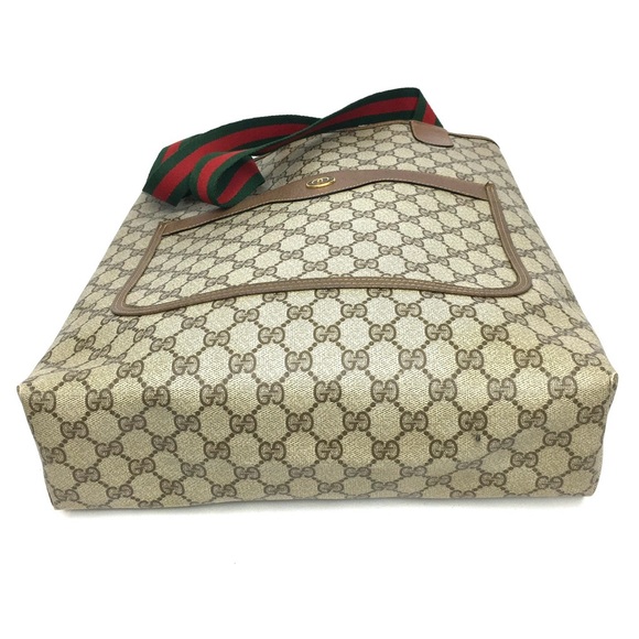 Gucci authentic brown monogram coated canvas tote bag - Picture 10 of 15